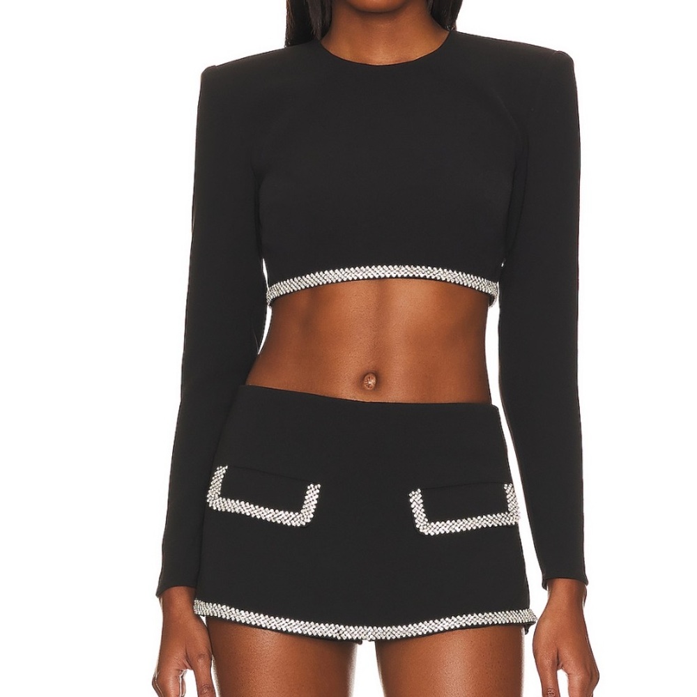 Lovers + Friends x Rachel Cosette Black Crop Top